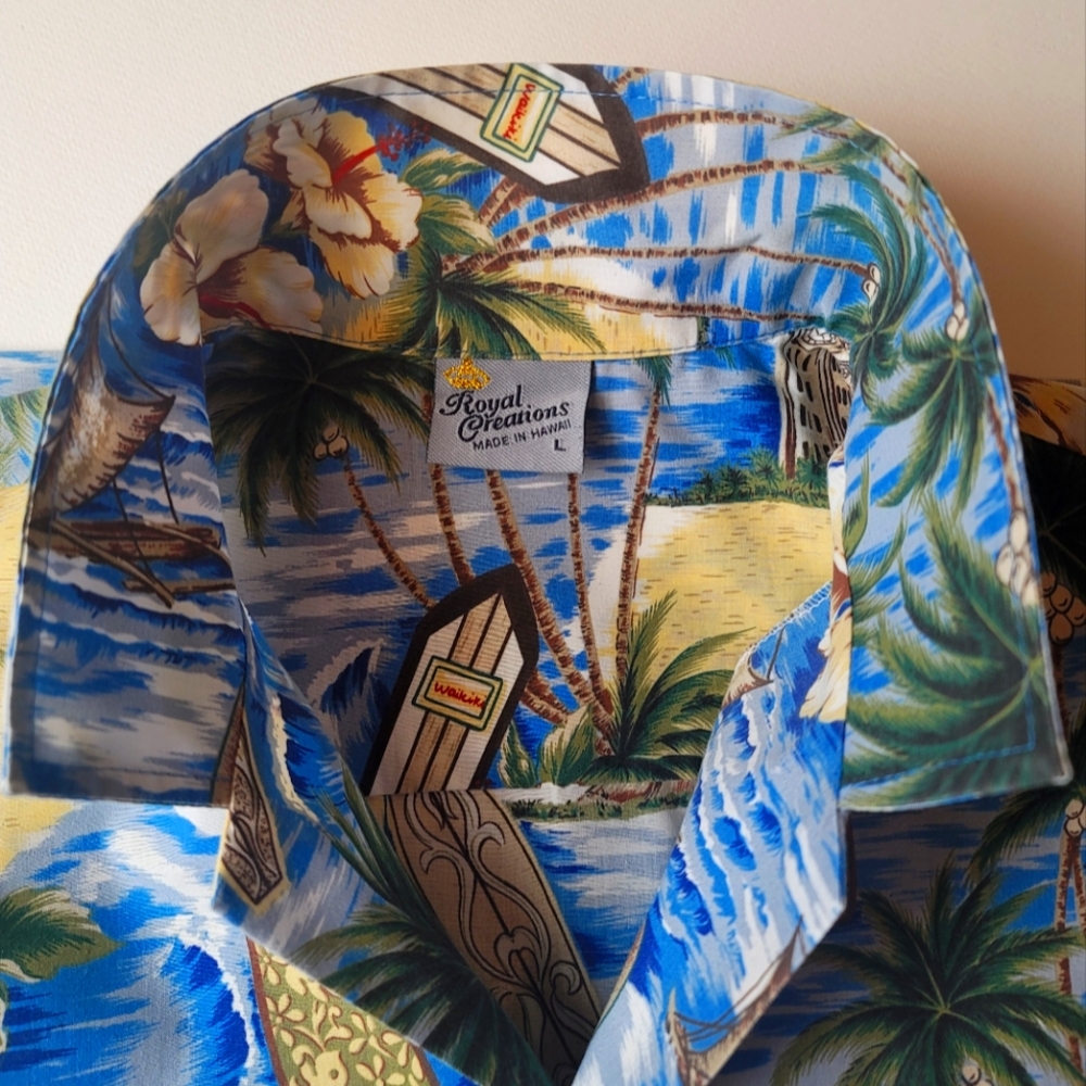 Royal Creations Vintage Hawaiian  Men's Shirt, Floral, Size L - Picture 3 of 9
